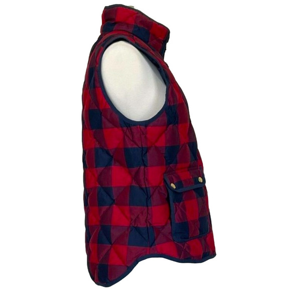 J.Crew Excursion Buffalo Plaid Quilted Down Feather Puffer Vest Small - Picture 6 of 10